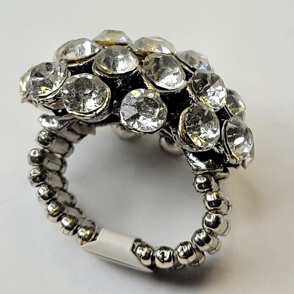 Large Statement Crystal Ring, Huge Crystal Cocktail Ring - Picture 3 of 7